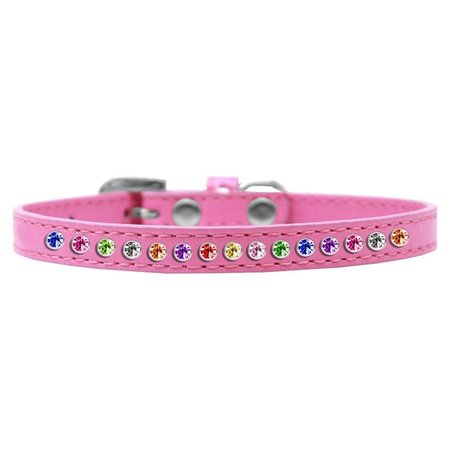 MIRAGE PET PRODUCTS One Row Confetti Puppy CollarBright Pink Size 12 611-12 BPK-12